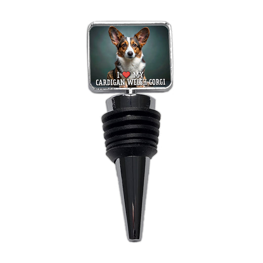 I Love My Cardigan Welsh Corgi Dog Heart Wine Bottle Stopper