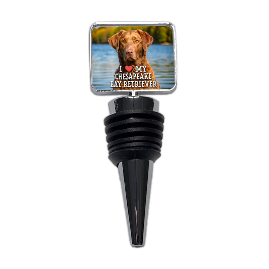 I Love My Chesapeake Bay Retriever Dog Heart Wine Bottle Stopper