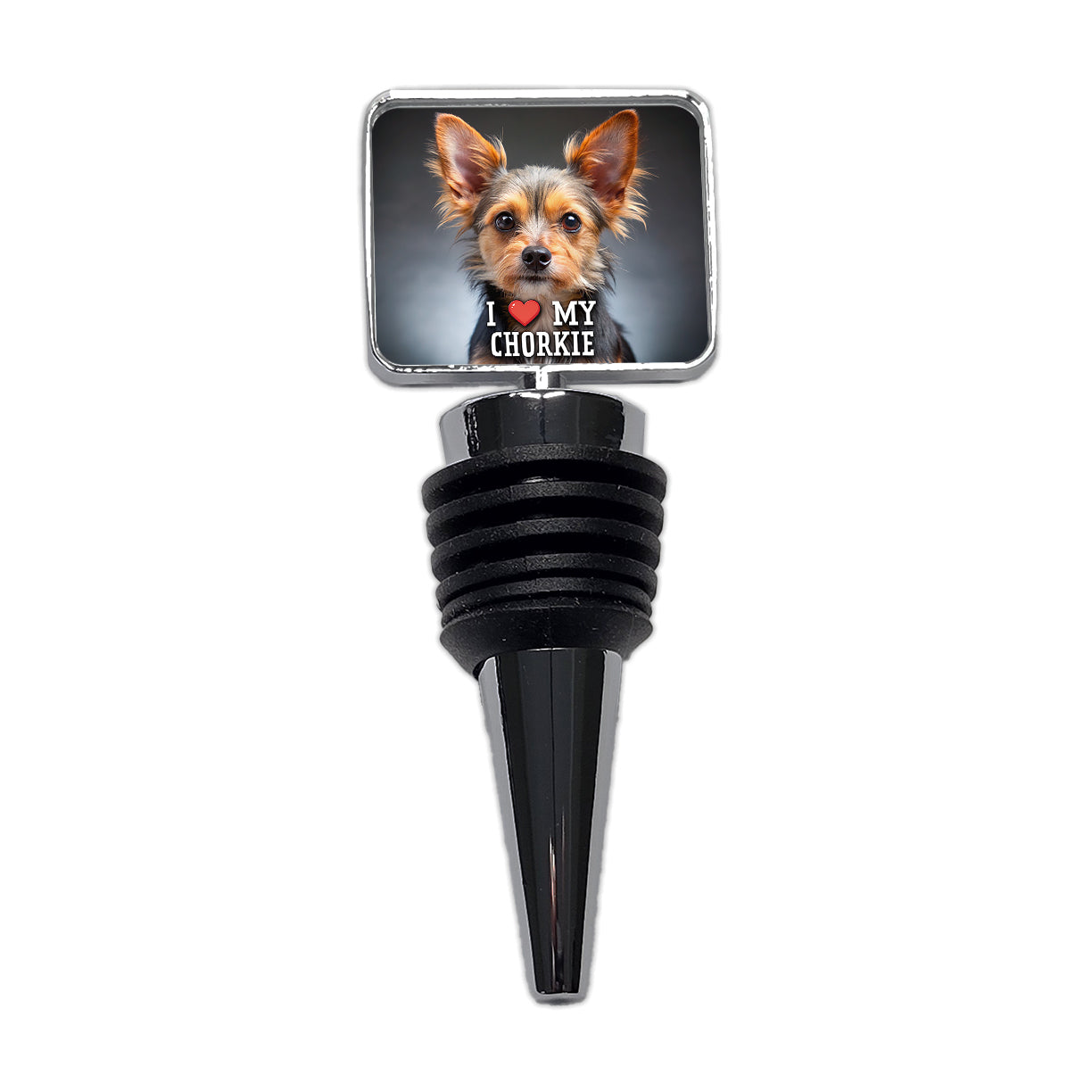 I Love My Chorkie Dog Heart Wine Bottle Stopper