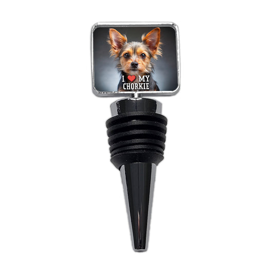 I Love My Chorkie Dog Heart Wine Bottle Stopper