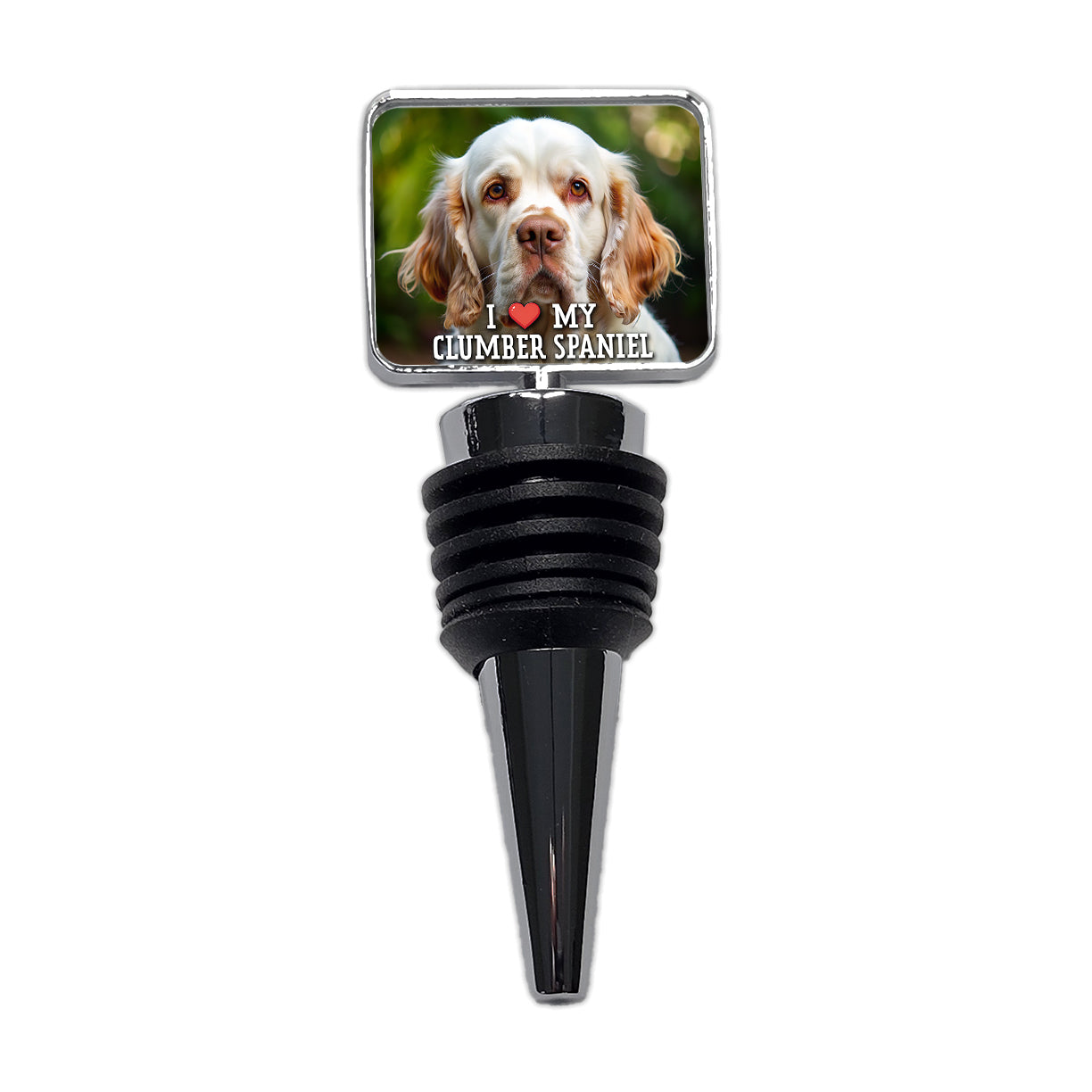 I Love My Clumber Spaniel Dog Heart Wine Bottle Stopper