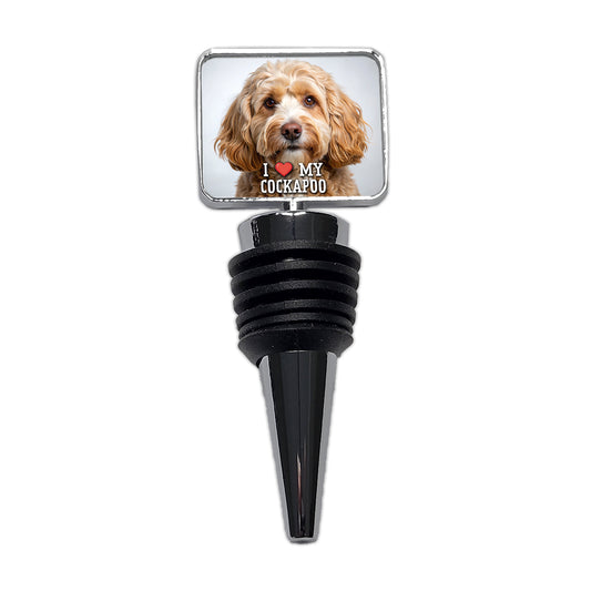 I Love My Cockapoo Dog Heart Wine Bottle Stopper