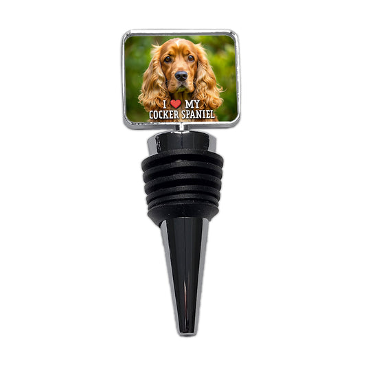 I Love My Cocker Spaniel Dog Heart Wine Bottle Stopper