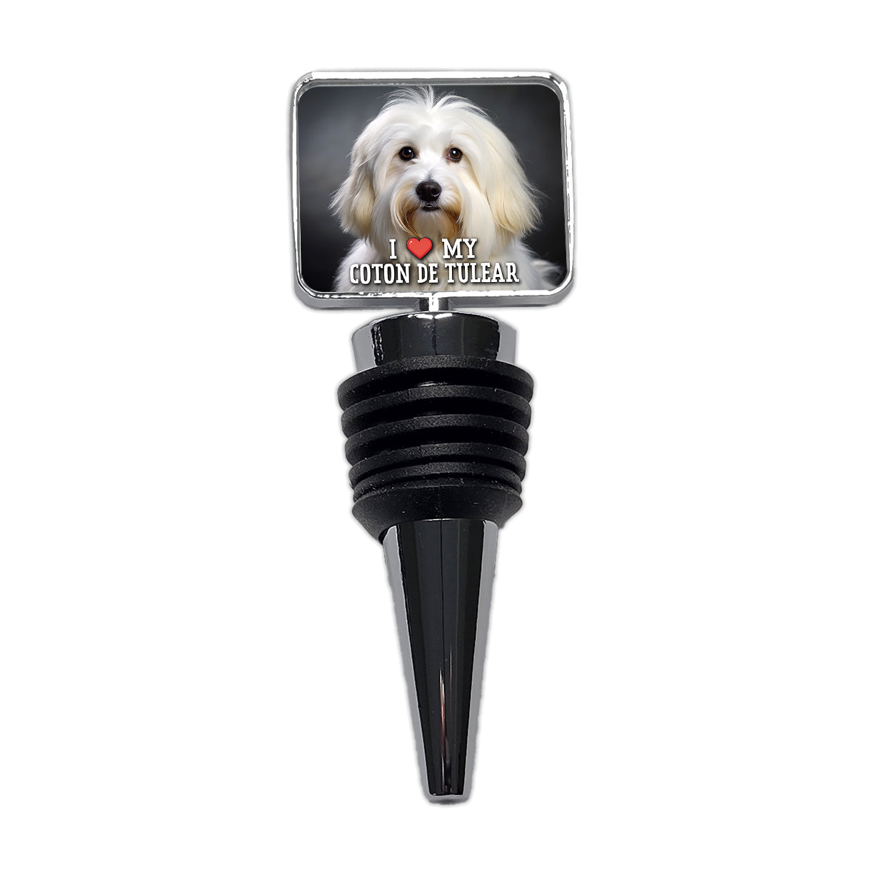 I Love My Coton De Tulear Dog Heart Wine Bottle Stopper