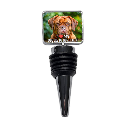 I Love My Dogues De Bordeaux Dog Heart Wine Bottle Stopper