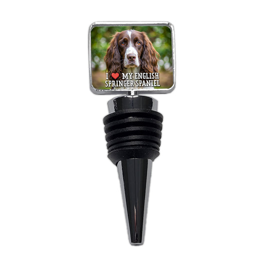 I Love My English Springer Spaniel Dog Heart Wine Bottle Stopper