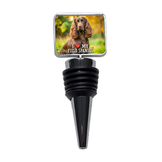 I Love My Field Spaniel Dog Heart Wine Bottle Stopper