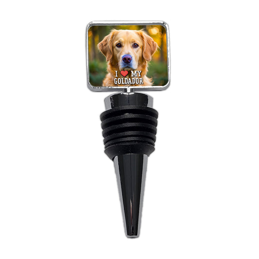I Love My Goldador Dog Heart Wine Bottle Stopper