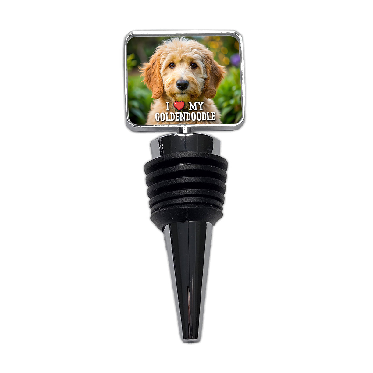I Love My Goldendoodle Dog Heart Wine Bottle Stopper