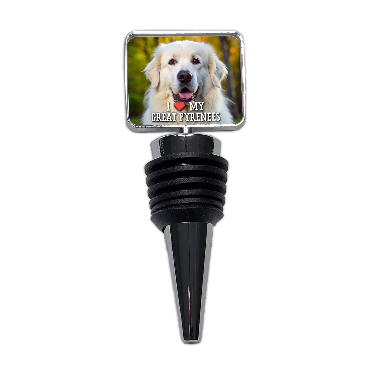 I Love My Great Pyrenees Dog Heart Wine Bottle Stopper