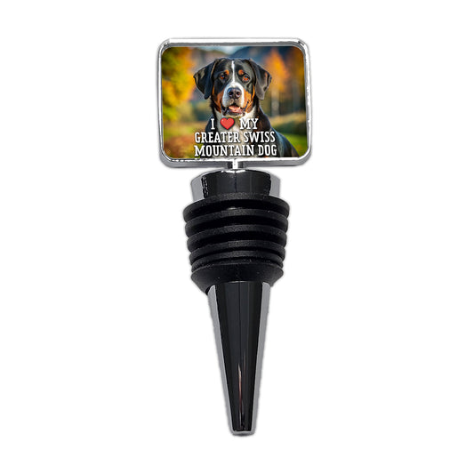 I Love My Greater Swiss Mountain Dog Heart Wine Bottle Stopper