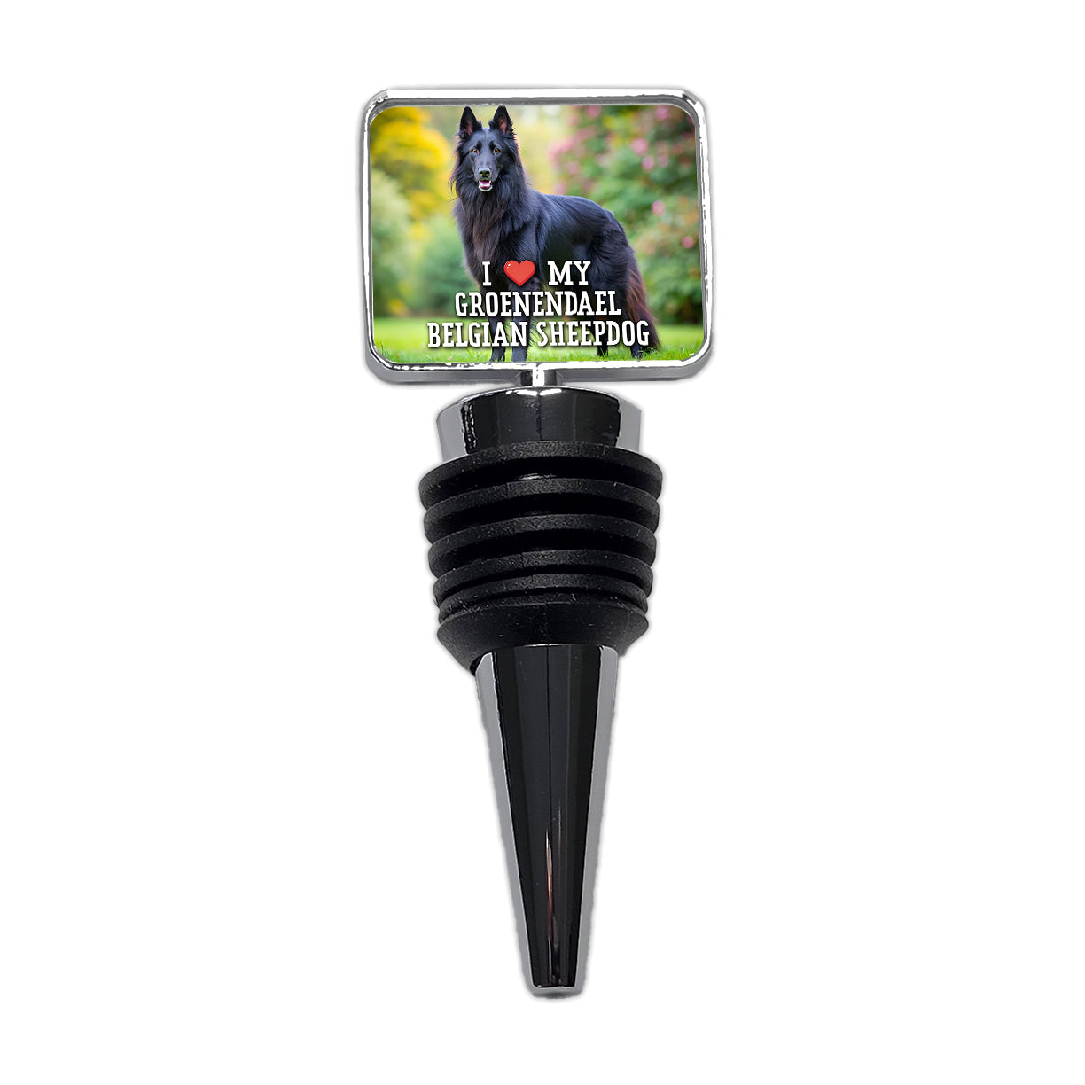 I Love My Groenendael Belgian Sheepdog Dog Heart Wine Bottle Stopper