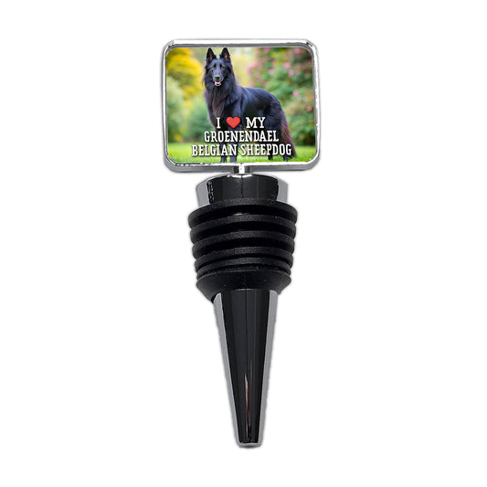 I Love My Groenendael Belgian Sheepdog Dog Heart Wine Bottle Stopper