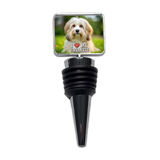 I Love My Havanese Dog Heart Wine Bottle Stopper