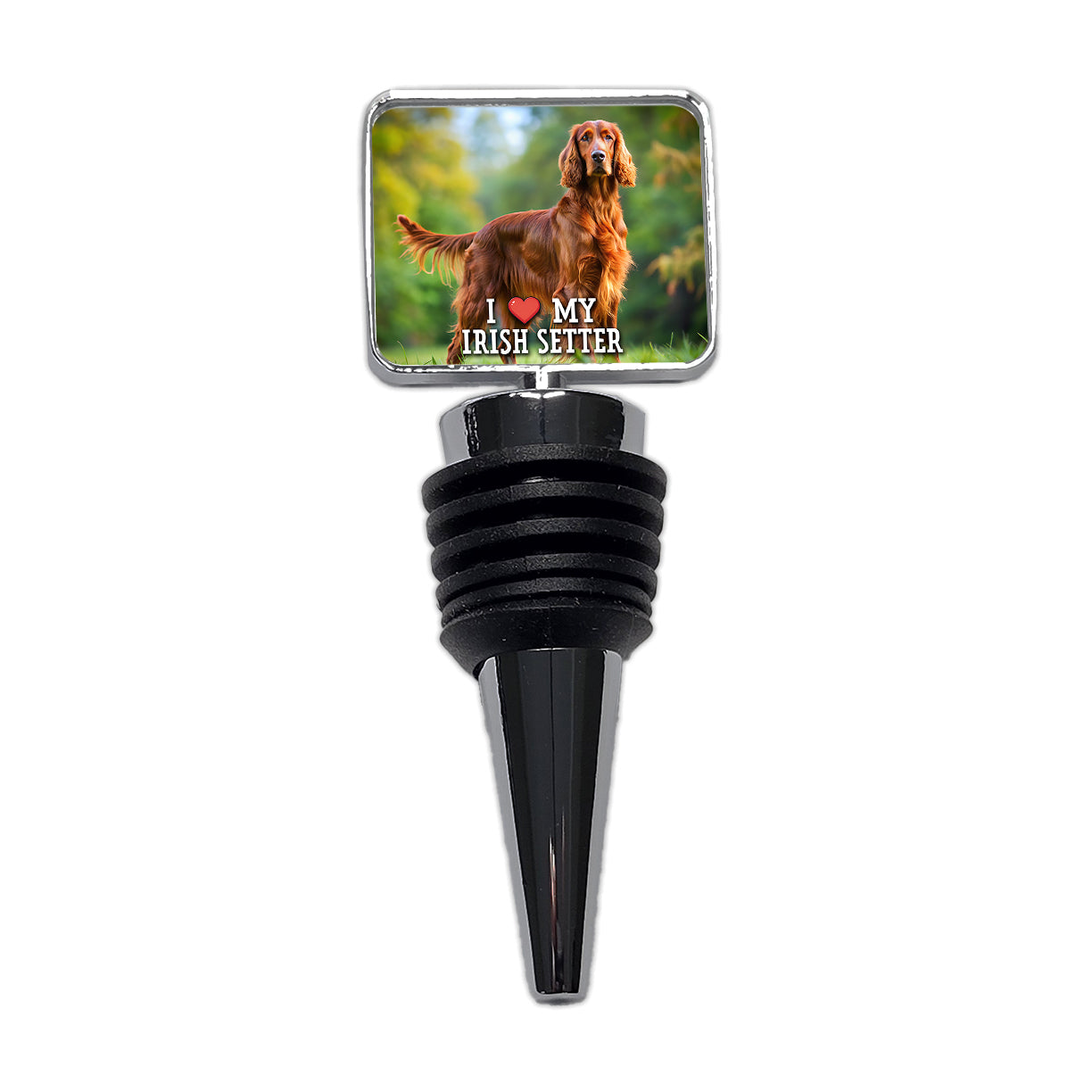 I Love My Irish Setter Dog Heart Wine Bottle Stopper