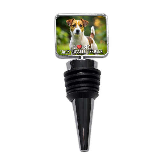 I Love My Jack Russell Terrier Dog Heart Wine Bottle Stopper