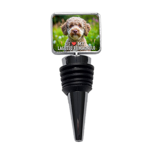 I Love My Lagotto Romagnolo Dog Heart Wine Bottle Stopper