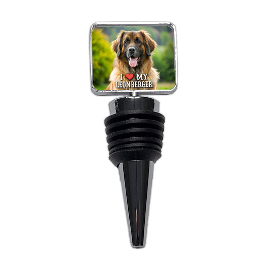 I Love My Leonberger Dog Heart Wine Bottle Stopper