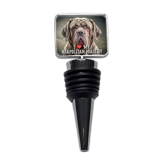 I Love My Neapolitan Mastiff Dog Heart Wine Bottle Stopper