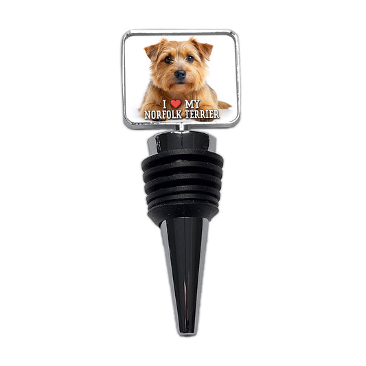 I Love My Norfolk Terrier Dog Heart Wine Bottle Stopper