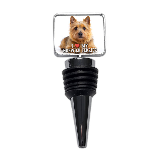 I Love My Norwich Terrier Dog Heart Wine Bottle Stopper