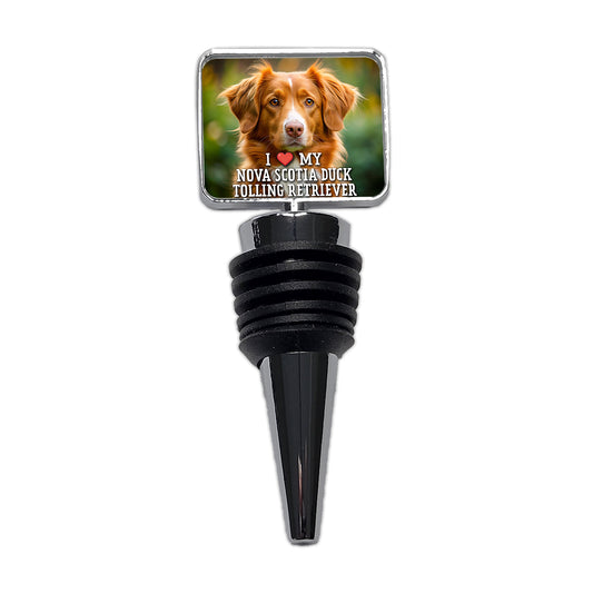 I Love My Nova Scotia Duck Tolling Retriever Dog Heart Wine Bottle Stopper