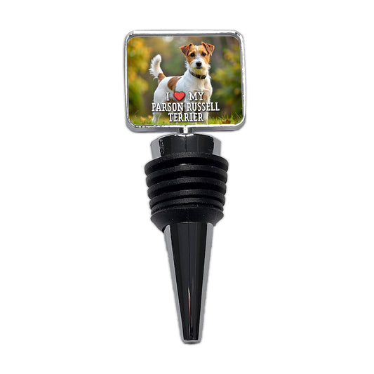 I Love My Parson Russell Terrier Dog Heart Wine Bottle Stopper