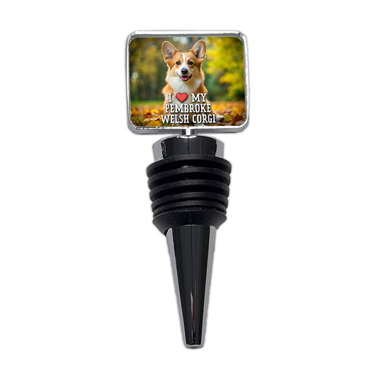 I Love My Pembroke Welsh Corgi Dog Heart Wine Bottle Stopper