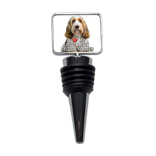 I Love My Petit Basset Griffon Vendeen Dog Heart Wine Bottle Stopper