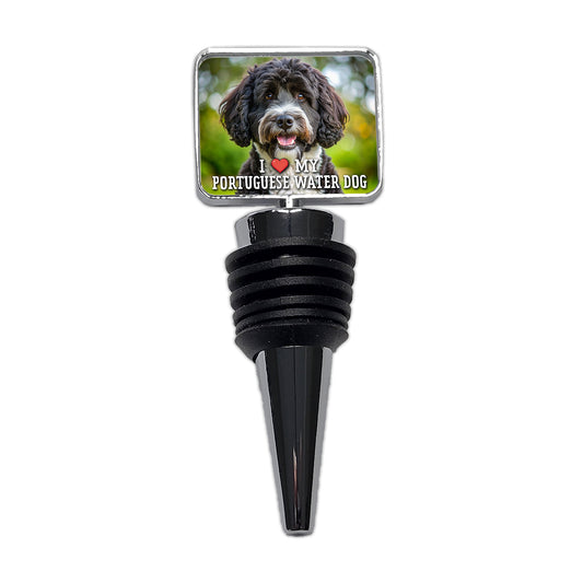 I Love My Portuguese Water Dog Heart Wine Bottle Stopper