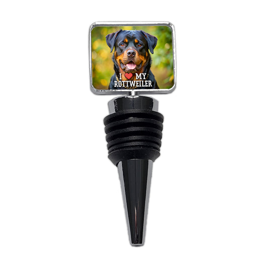 I Love My Rottweiler Dog Heart Wine Bottle Stopper