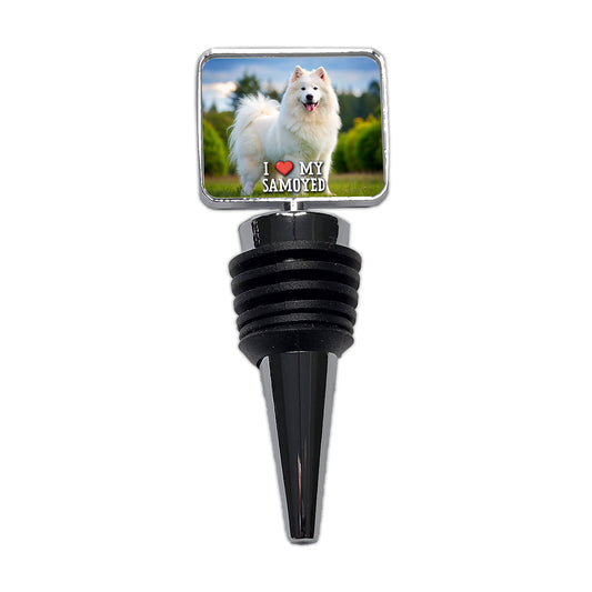 I Love My Samoyed Dog Heart Wine Bottle Stopper