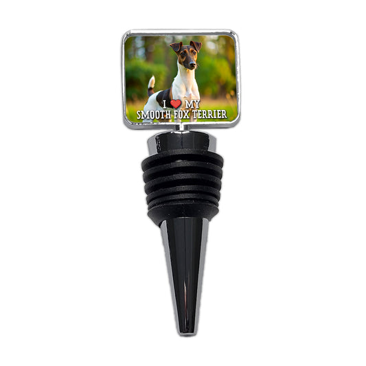 I Love My Smooth Fox Terrier Dog Heart Wine Bottle Stopper