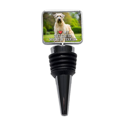 I Love My Soft Coated Wheaten Terrier Dog Heart Wine Bottle Stopper