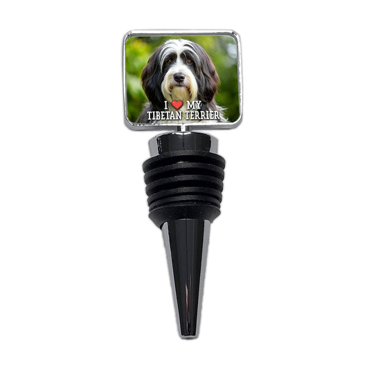 I Love My Tibetan Terrier Dog Heart Wine Bottle Stopper