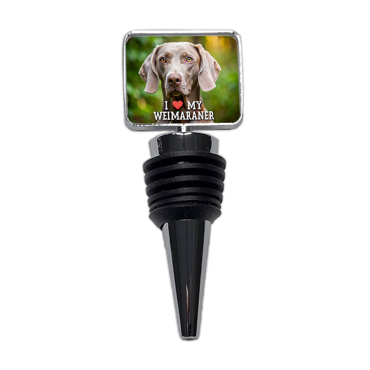 I Love My Weimaraner Dog Heart Wine Bottle Stopper
