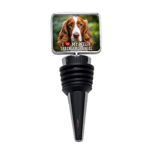 I Love My Welsh Springer Spaniel Dog Heart Wine Bottle Stopper