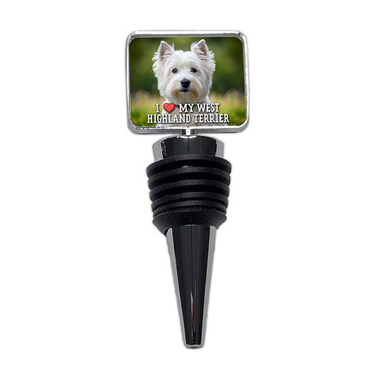 I Love My West Highland Terrier Dog Heart Wine Bottle Stopper