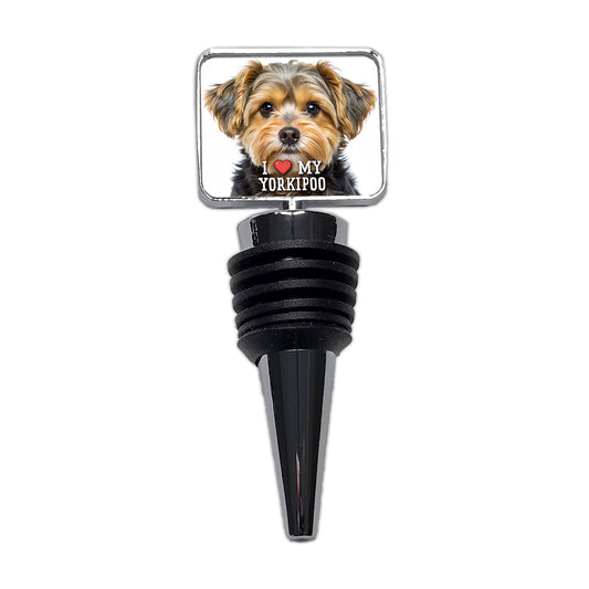 I Love My Yorkipoo Dog Heart Wine Bottle Stopper