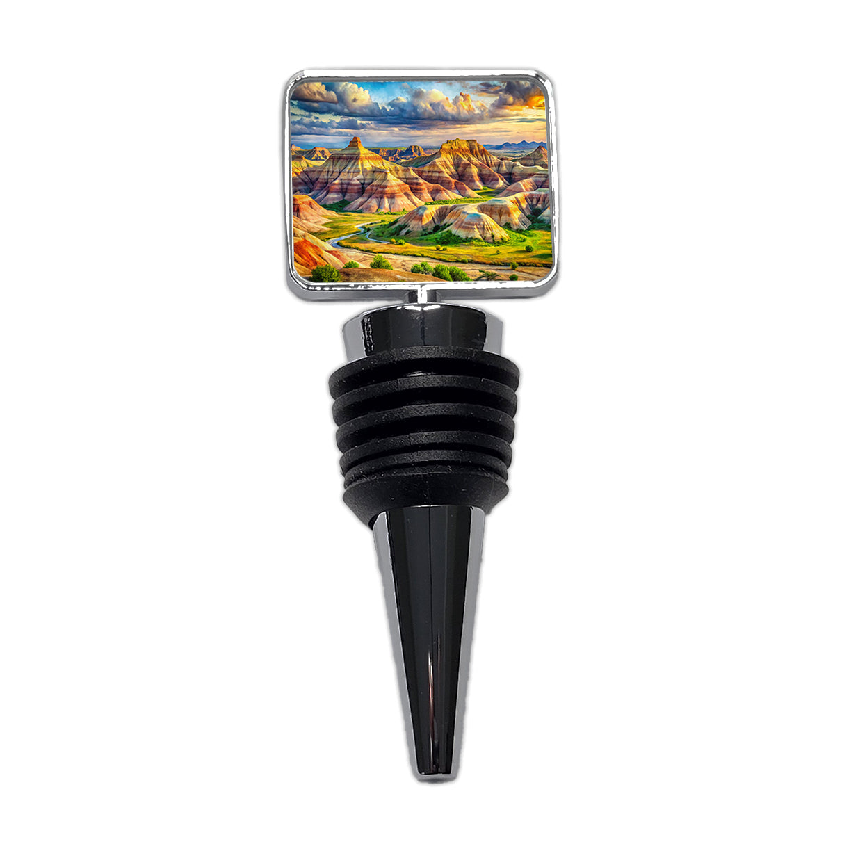 Badlands National Park South Dakota Watercolor Style Wine Bottle Stopper