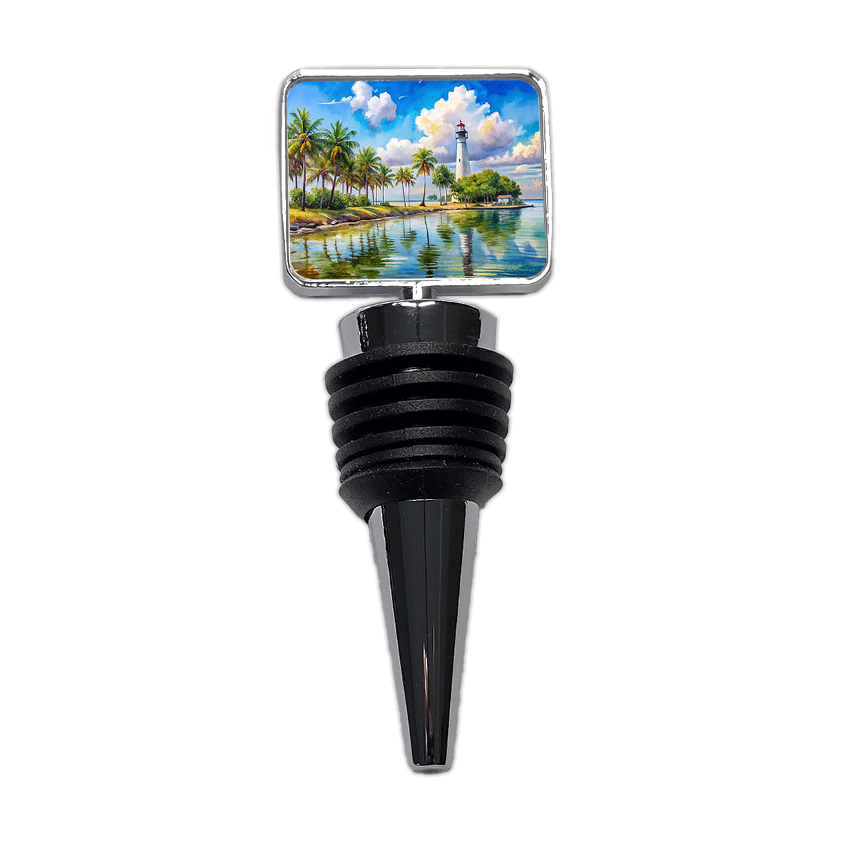 Biscayne National Park Florida Watercolor Style Wine Bottle Stopper