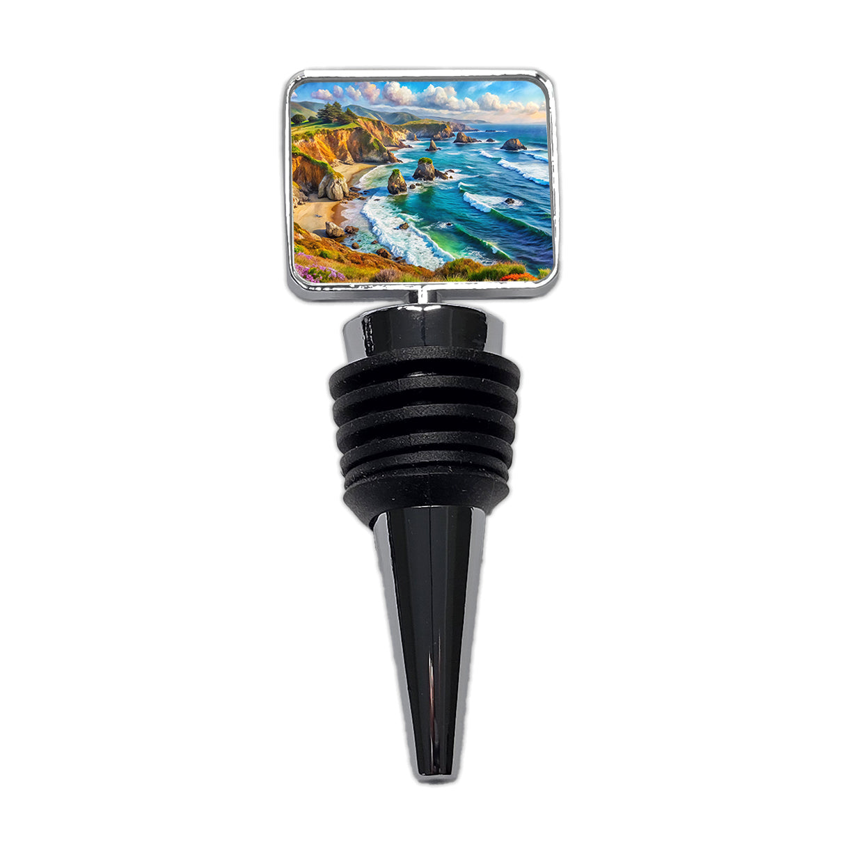California Coastal National Monument California Watercolor Style Wine Bottle Stopper