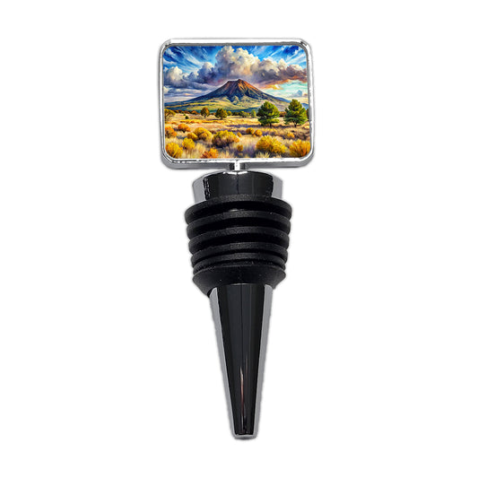 Capulin Volcano National Monument New Mexico Watercolor Style Wine Bottle Stopper