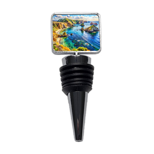 Channel Islands National Park California Watercolor Style Wine Bottle Stopper