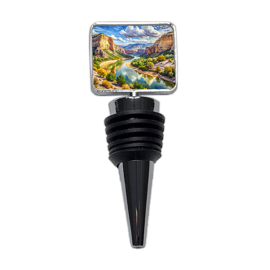 Dinosaur National Monument Colorado, Utah Watercolor Style Wine Bottle Stopper