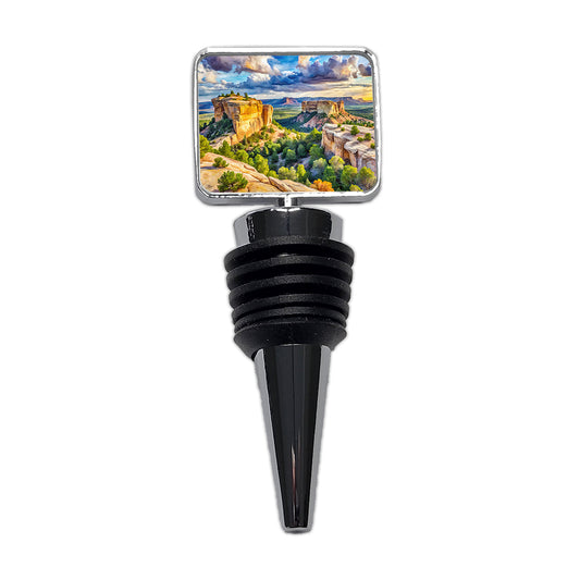 El Malpais National Monument New Mexico Watercolor Style Wine Bottle Stopper