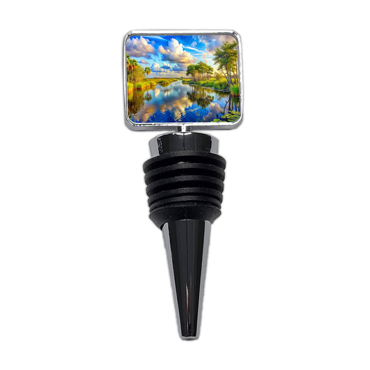 Everglades National Park Florida Watercolor Style Wine Bottle Stopper
