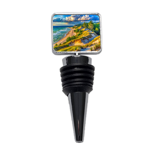 Indiana Dunes National Park Indiana Watercolor Style Wine Bottle Stopper