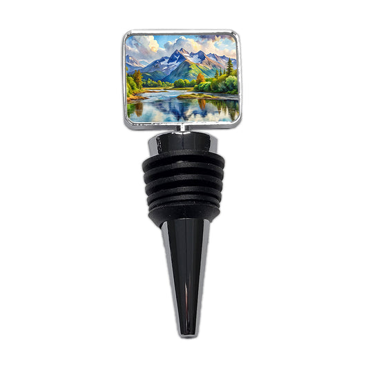 Katmai National Park Alaska Watercolor Style Wine Bottle Stopper