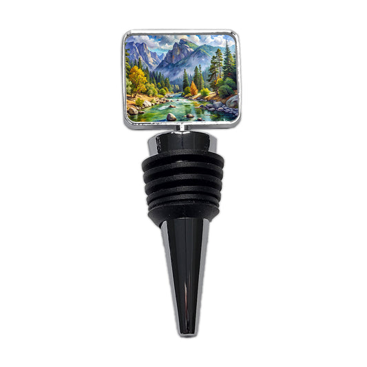 Kings Canyon National Park California Watercolor Style Wine Bottle Stopper